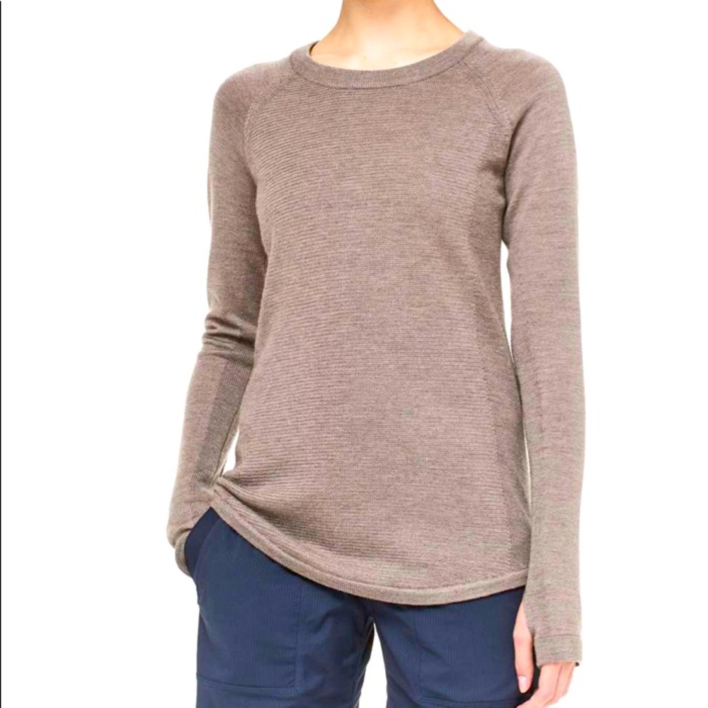 Sit in Lotus Sweater in Heather Cool Cocoa